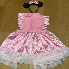 ミニーちゃん　エプロンコスチューム　カチューシャ付き