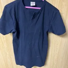 AVIREX ネイビー ボタン付きヘンリーネックサーマル