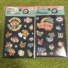 エンジェルブルー デニムファブリックステッカーセリア　平成 レトロ　ナカムラくん