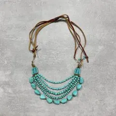 美品　ターコイズビーズネックレス　アジャスター付き　turquoise