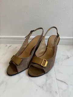 【TRUSSARDI】ウェッジソール サンダル スエード ブラウン 23cmのサムネイル