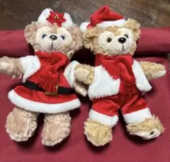 ディズニー ダッフィー シェリーメイ クリスマス ぬいぐるみバッジ 2点セット