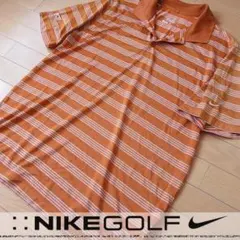 美品 XL ナイキゴルフ NIKE GOLF メンズ 半袖ポロシャツ ブラウン
