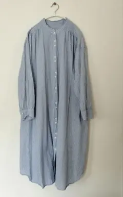 美品！ストライプ長袖ワンピース Ｍ~Ｌ 匿名配送