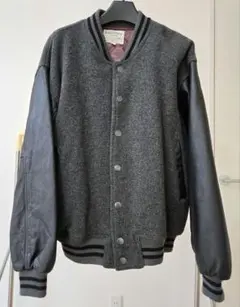 本革袖 スタジャン グレー