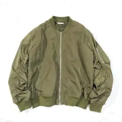 COLZA オリーブグリーン MA-1 ブルゾン ジャケット シャーリング袖