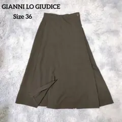 ジャンニ・ロ・ジュディチェ ロングスカート フレア ブラック ウエストゴム