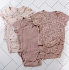 H&M オーガニックコットンロンパース3点セット 4〜6m