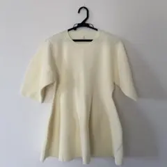 coca クリーム色 半袖ニットセーター