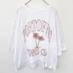 アメリカンイーグル ロゴ Tシャツ クルーネック五分袖 S 白 綿 お出かけのサムネイル