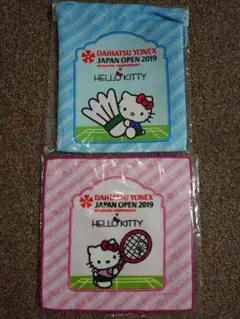 新品　バドミントン　KITTY　キティ　タオルハンカチ＆巾着　YONEX