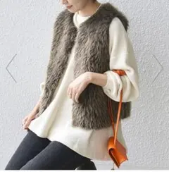 SHIPS シップス　ベスト ジレ リバーシブル フェイクファー　ジレ