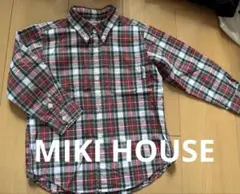 ミキハウス チェック柄 長袖シャツ 100
