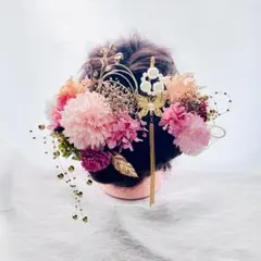 蝶々パール簪　卒業式髪飾り　結婚式　成人式　水引　金箔　成人式　袴