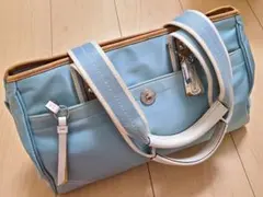 コーチ COACH ハンプトンズウィークエンド 水色ナイロン トートバッグ 02