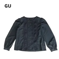 【GU】ジーユー　レディースシャツ　長袖　ブラウス　レース　ブラック