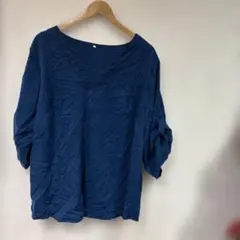 ネイビー Vネック 五分袖 トップス 2XL