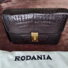 イタリア製 RODO ロド ビジューストーン サテン パーティバッグ 箱付き