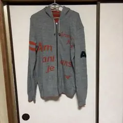 ARMANI JEANS ニットパーカー グレー オレンジ