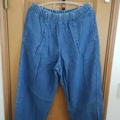 ダークブルー イージーパンツ ゴムウエスト