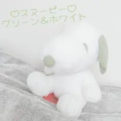SNOOPY PEANUTS スヌーピー グリーン マスコット ぬいぐるみ