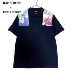 極美品 フレッドペリー ラフシモンズコラボ ポロシャツ ネイビー Lサイズ相当 FRED PERRY × RAF SIMONS フレッドペリー ラフシモンズ バック