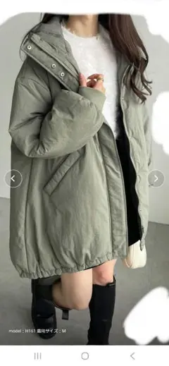 オーバーサイズフーディ中綿ダウンコート