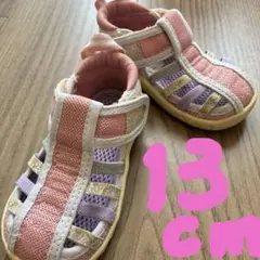 13センチ　イフミーウォーターシューズサンダル ピンク 紫 小花柄　メッシュのサムネイル