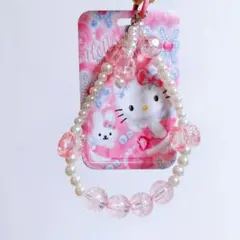 キャラクターズキティちゃんキラキラカード風立体キーチェーン＆ストラップ付き