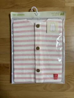 UNIQLO 赤と白ストライプロンパース 60cm