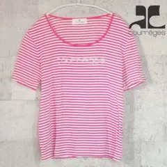 courrèges　ボーダーＴシャツ　キラキラロゴのサムネイル