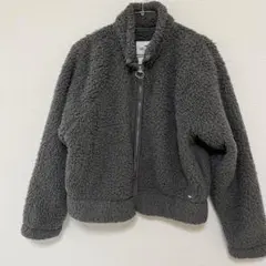 値下げ！グレー ボアジャケット フルジップ　HOLISTER