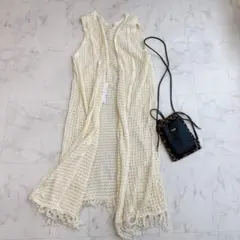 ジャーナルスタンダードレリューム フリンジニット ロングジレ 透かし タグ付き