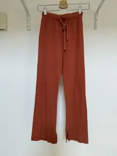 アッシュh リメイクオリジナルペンシルパンツ オレンジ リブ編み　サイズ1のサムネイル