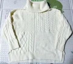 【良品】【INGNI】タートルネック ケーブルニット