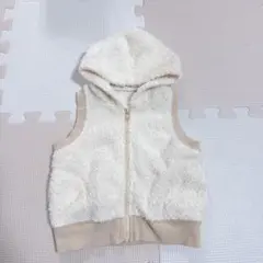 ボア　フード付き ベビーベスト サイズ60