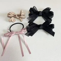 リボン ヘアアクセサリー 4点セット
