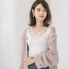 訳あり タグ付き未使用 fifth Vネックレースキャミニット Fのサムネイル