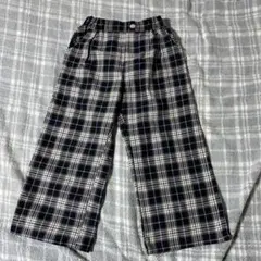 チェック ワイドパンツ 140