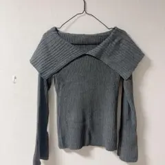 リブニット グレー