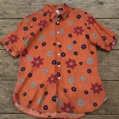コ*カ様 試着のみFrench Linen フレンチリネン 花柄 半袖シャツ オのサムネイル