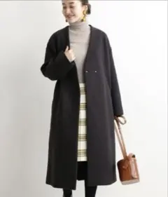 本日2/11削除❗️イエナ／ほぼ未使用美品❤️MANTECOショートコート ブラウン 完全受注生産】SO MANTECOコクーンショートコート（その他