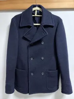 ユナイテッドアローズ ウールダブルブレストピーコート ネイビー イタリア製