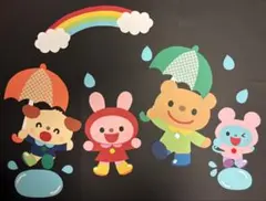 壁面飾り　5月6月　梅雨　雨