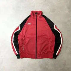 UMBROアンブロ古着トラックジャケット刺繍口ゴフルジップ赤ブラックDB99