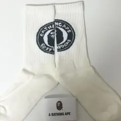 A BATHING APE アベイシングエイプ サークルロゴ 靴下 白黒