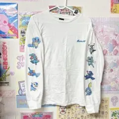 ポケットモンスター ロンT 長袖Tシャツ 白 Mサイズ 水タイプ(旅立ちの3匹)