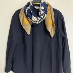 【美品】ニナリッチ シルク100% 大判スカーフ イタリア製 ベージュ