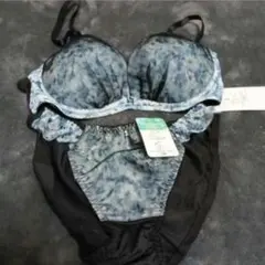 ブラジャー＆ショーツセット レース　ブルー系