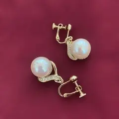 パール 揺れるイヤリング ゴールドライン クリスタル 上品 結婚式 パーティー